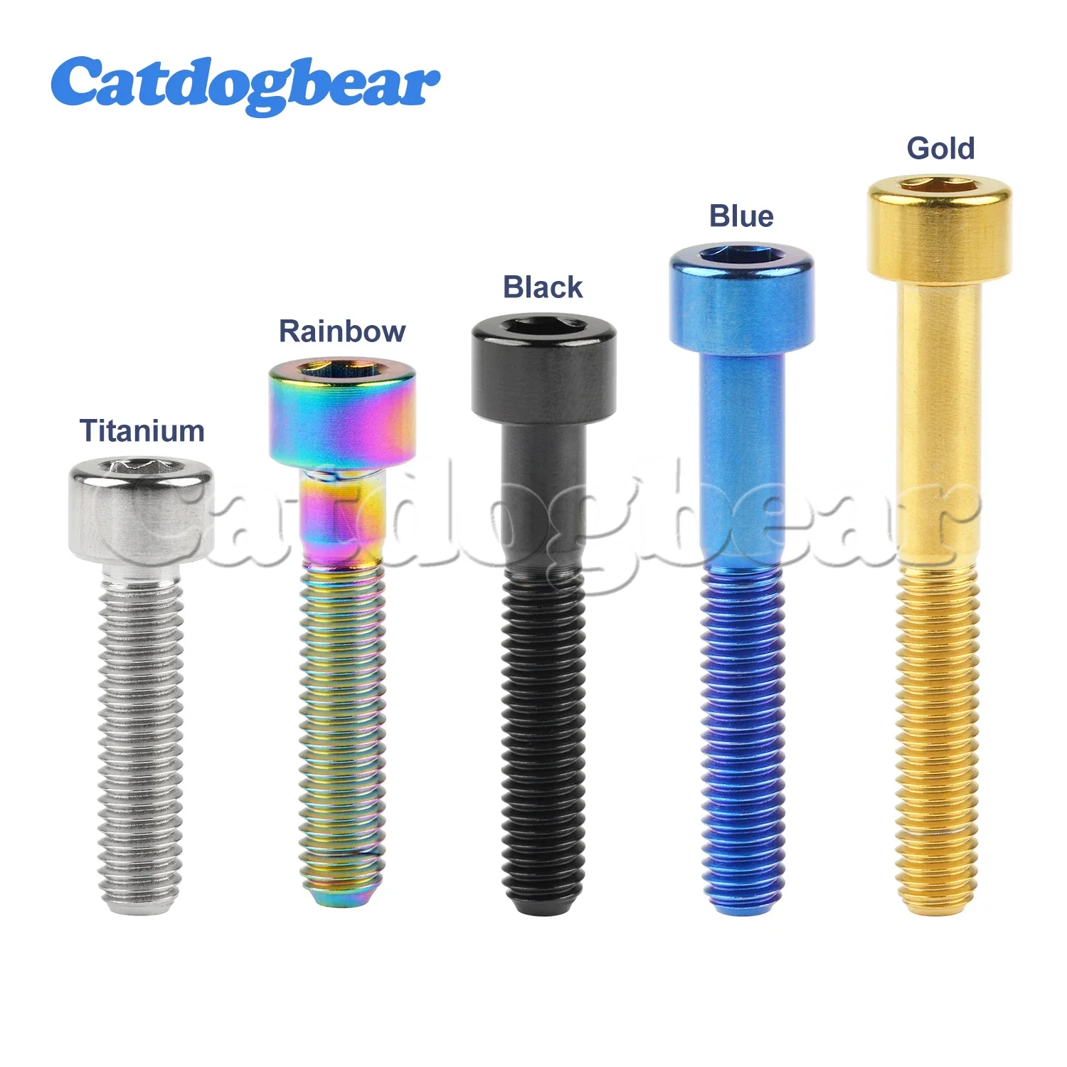 Catdogbear-tornillo de cabeza hexagonal para bicicleta, Perno de titanio M6/M7x10, 15, 18, 20, 25, 30, 32, 35, 40, 43, 45, 50, 55, 60, 65mm