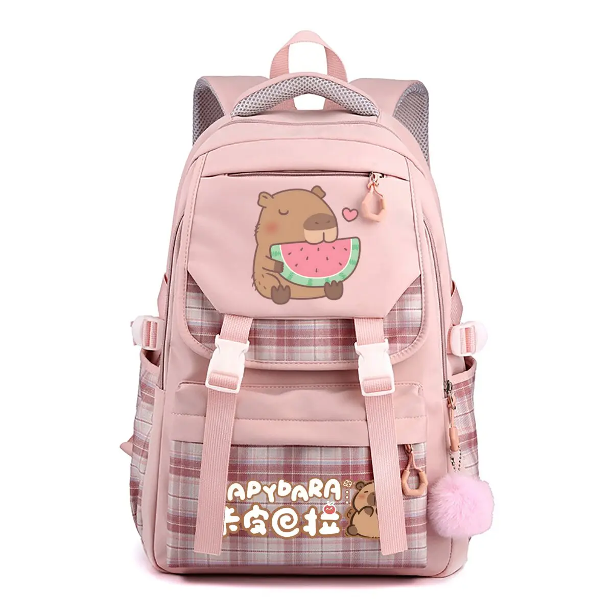 

Cute Capybara & Watermelon Graphic Backpack for School Kids Girls Leisure Simple Schoolbags Cartoon Capybara Lovers Backpacks