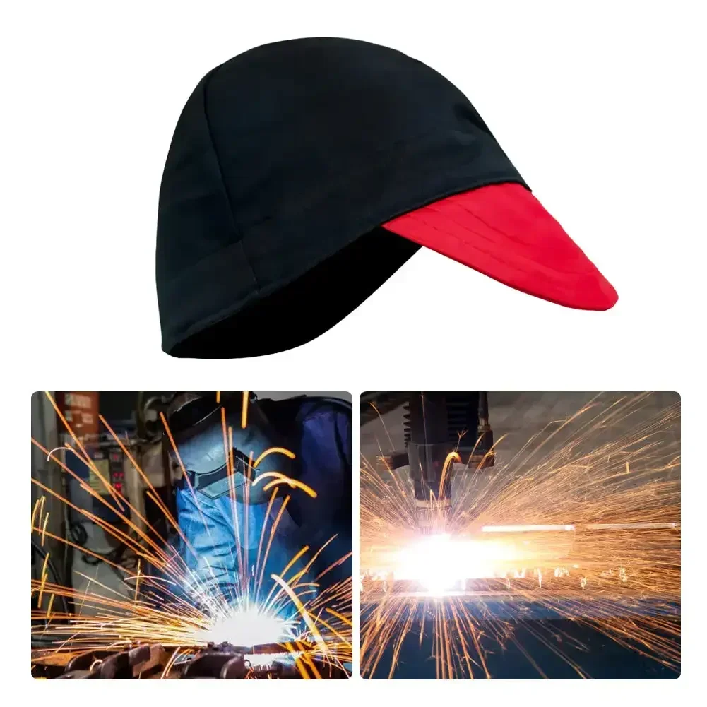 

Red Black Welding Cap Head Wrap Flame Retardant Hat Liner for Welder Electrician Gas Station Matched with Most Welding Helmet