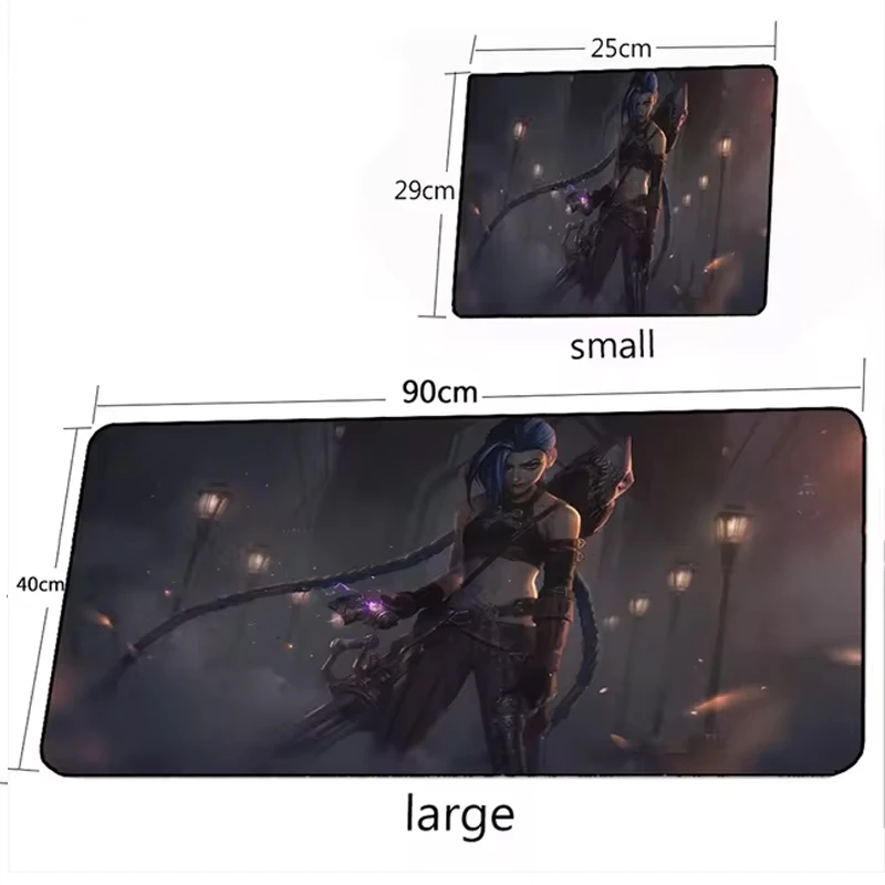 Alfombrillas de ratón Arcane Jinx de Anime, alfombrilla para teclado de PC VI 400x900mm, accesorios para juegos, alfombrillas para jugadores para LOL, alfombrilla grande para escritorio de oficina