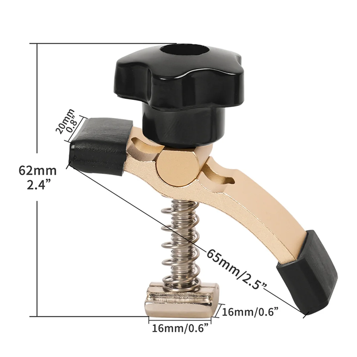 A002 4Pcs Quick Acting T-Track Hold Down Clamp with T Silder Aluminum Alloy Woodworking Clamps Jig for Routers Drill Presses