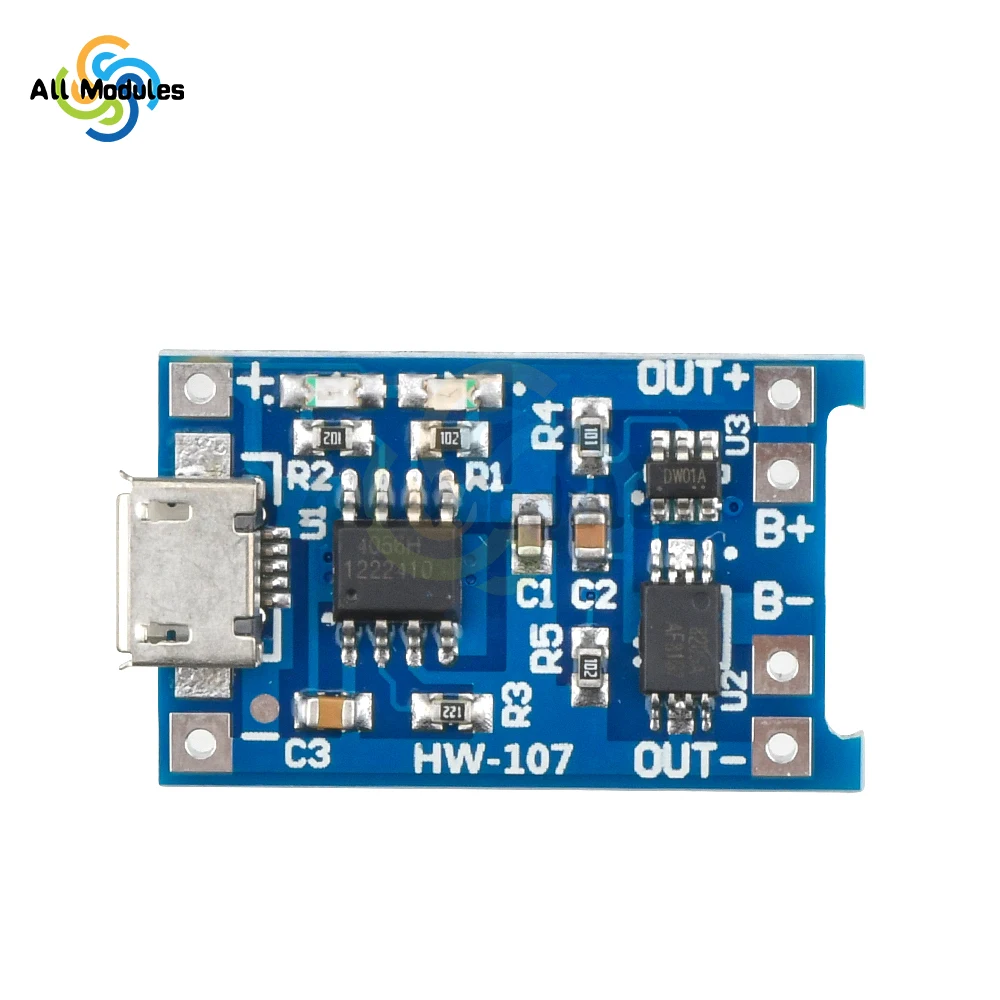 5 buah 10 buah pengisi daya baterai Lithium tipe-c Micro USB 5V 1A 18650 TP4056 TC4056A papan pengisi daya dengan fungsi perlindungan