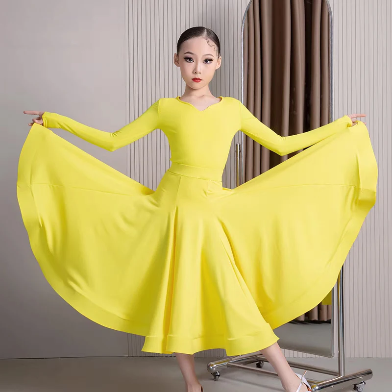 เด็กมาตรฐานแห่งชาติห้องบอลรูมเต้นรําชุดสาวละตินเต้นรําการแข่งขันเสื้อผ้าเด็กเครื่องแต่งกาย SL12461