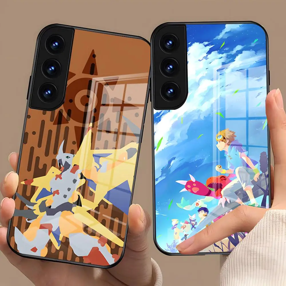 Classic Anime Digimon Phone Case For Samsung S26 S25 Plus S20 S20 Plus S22 Ultra S23 FE S21 Plus S21 Ultra Glass Cover