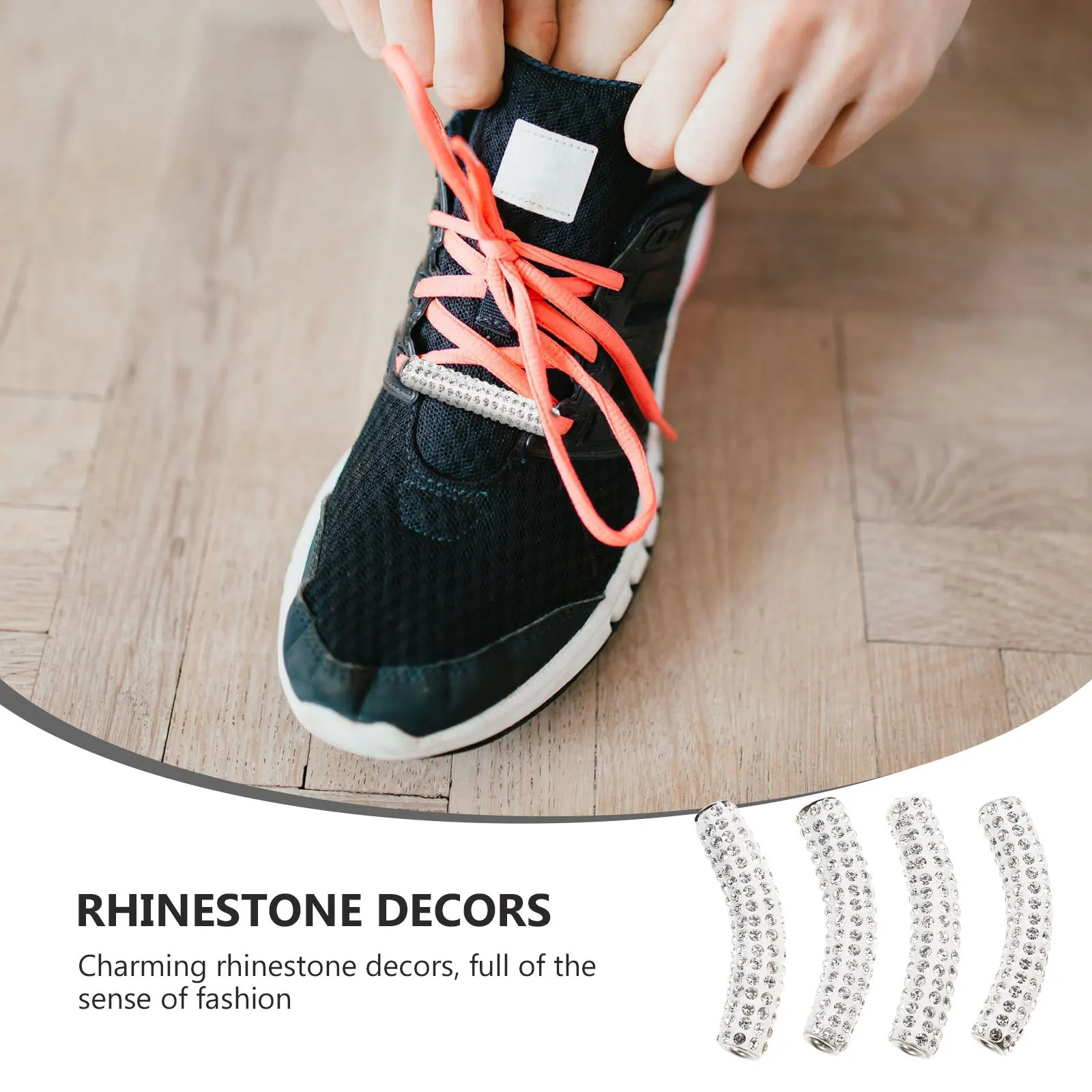 

4Pcs Rhinestone Studded Shoelace Buckles Metal Decorative DIY Buckles for Shoe Lace Fashion Accessories Unique Shoelace Buckle
