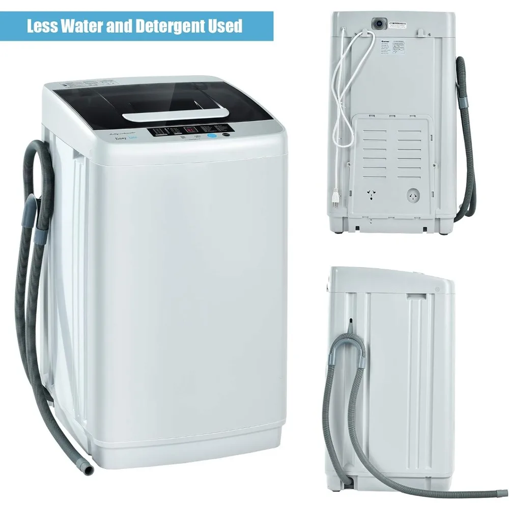 

Full Automatic 2 in 1 Portable Laundry Washer & Spinner Combo, 8.8lbs Capacity, Built-in Drain Pump, for Apartment/Dorm