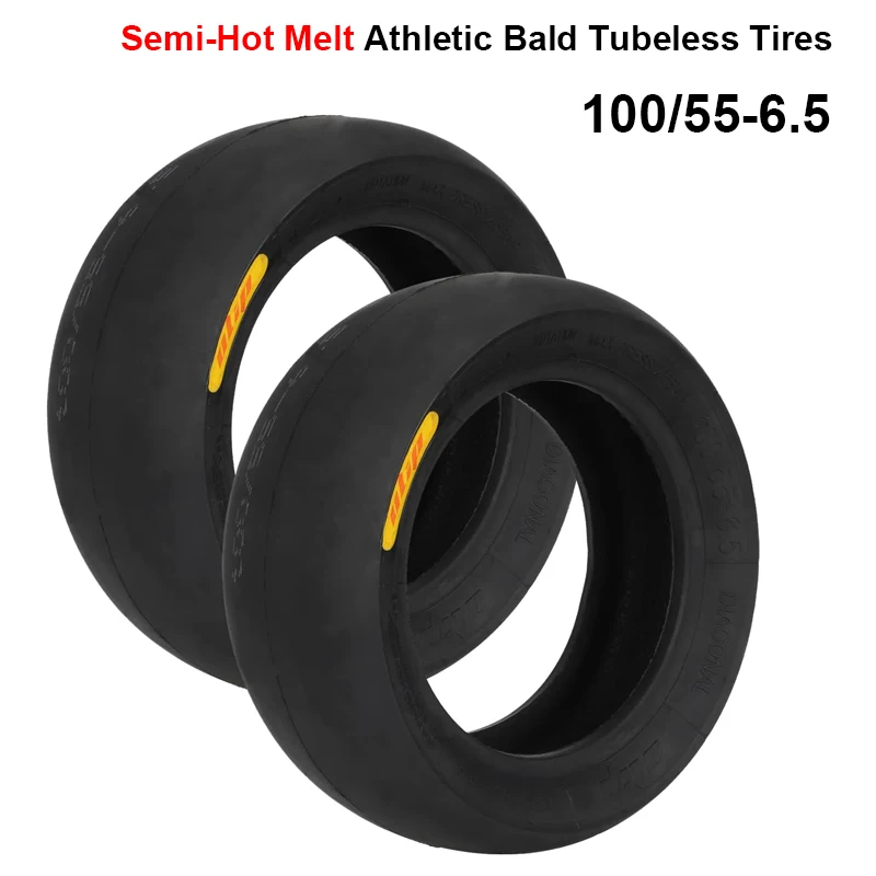 

11Inch 100/55-6.5 Tubeless Tire Semi-Hot Melt Athletic Bald Tyre for Dualtron Ultra2/Kaabo Wolf Warrior Scooter Replace Tyre