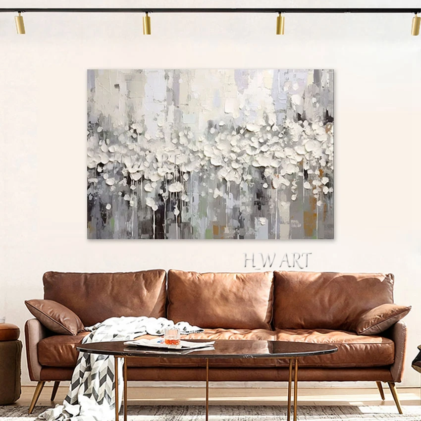 Palette Knife Oil Painting Frameless Art Thick Acrylic Textured Abstract Easy Canvas Artwork Modern Wall Picture For Living Room