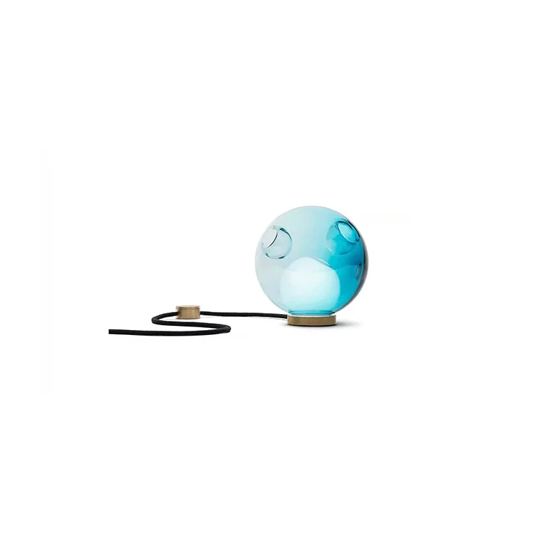 New Creative Water Blue Table Lamp Led Designer Luxury Colorful Glass Sphere Desk Lights Living Room Bedside Decor