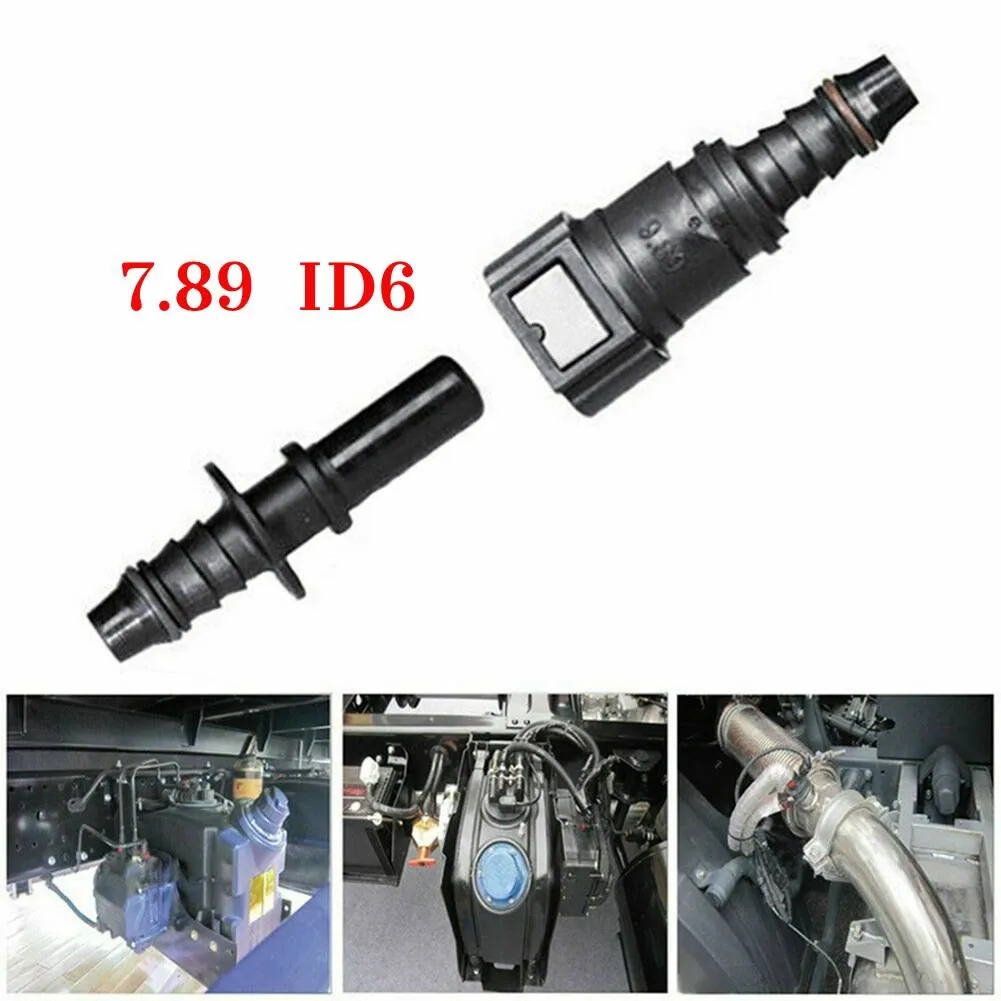 1set Car Fuel Line Coupler Hose 7.89mm/ID6 Straight Pipe Coupler Quick Disconnect Release Connector Rubber Nylon Accessories