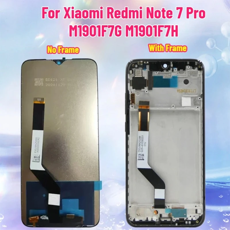 

6.3" For Xiaomi Redmi Note 7 LCD Display + Frame Touch Digitizer Assembly For Redmi Note7 Pro Screen M1901F7G M1901F7H