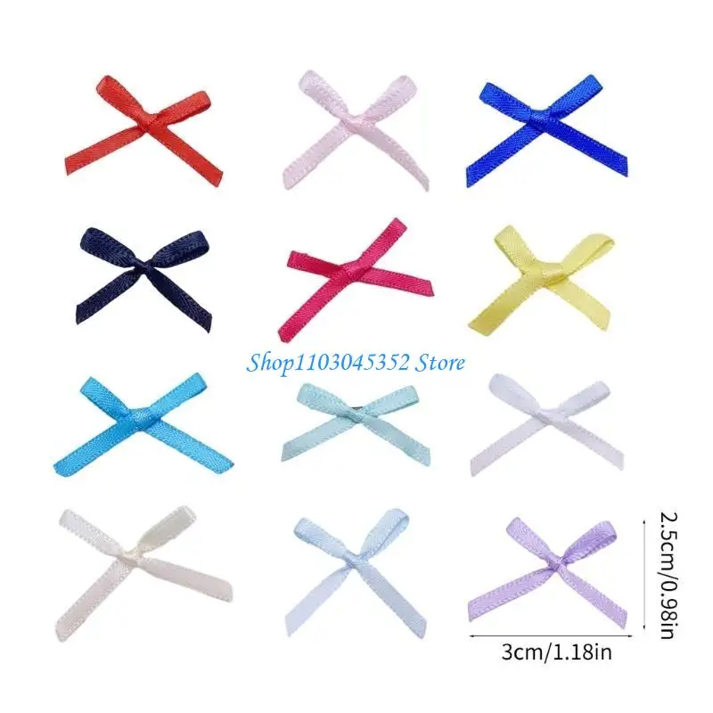 10 Pcs Tiny Bows for DIY Hair Clip Handmade Trendy Cartoon Colorful Headwear Decorative Hair Barrettes