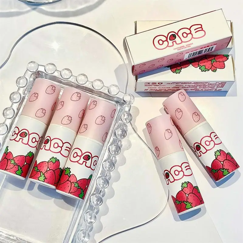 1/2PCS Lovely Strawberry Matte Liquid Lipstick Velvet Red Lip Gloss Long Lasting Non-stick Cup Lip Mud Tint Cream Makeup