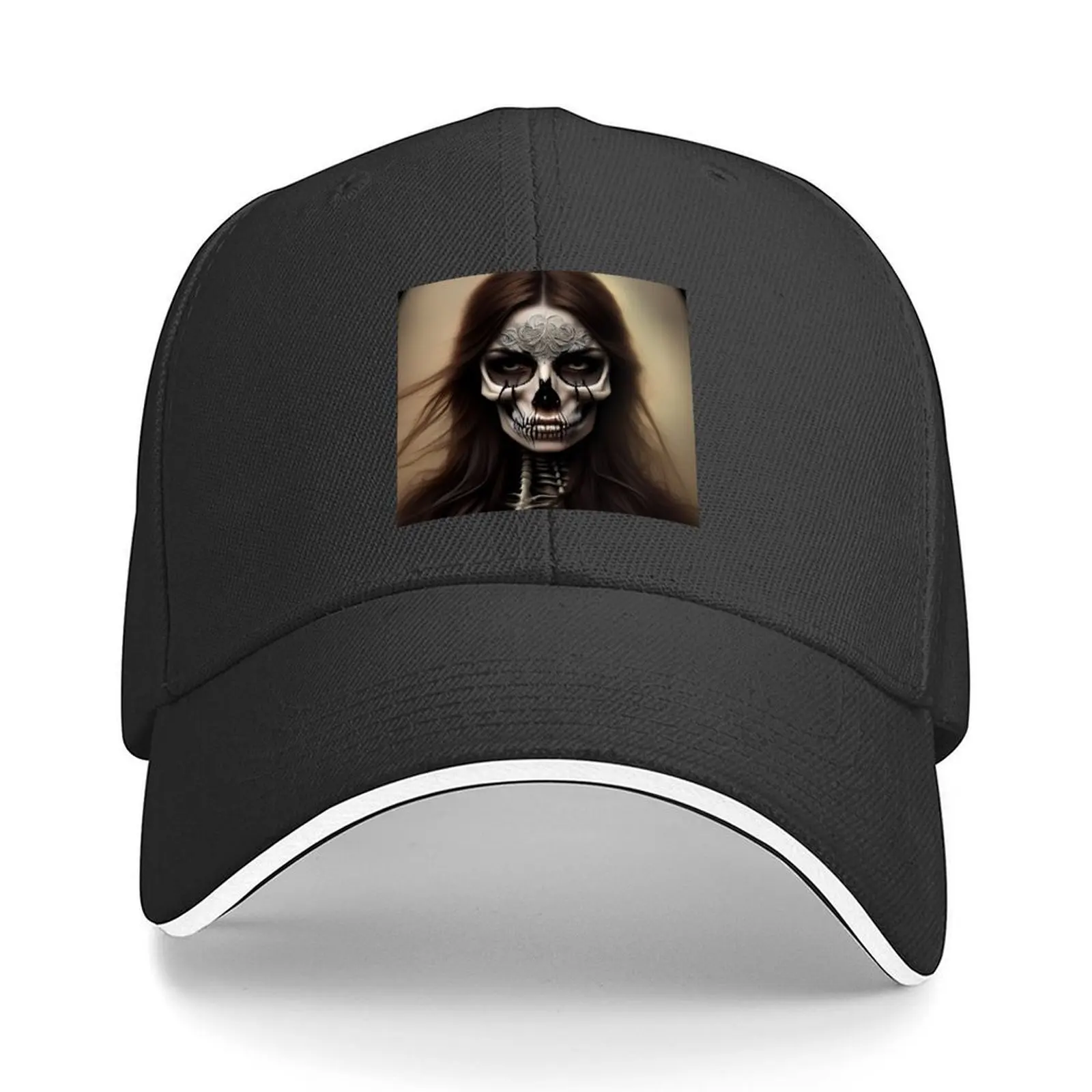 

Art gothic dark goddess. Skeleton girl. Mexican skull. Baseball Cap Beach Bag hats on offer For Man Women's