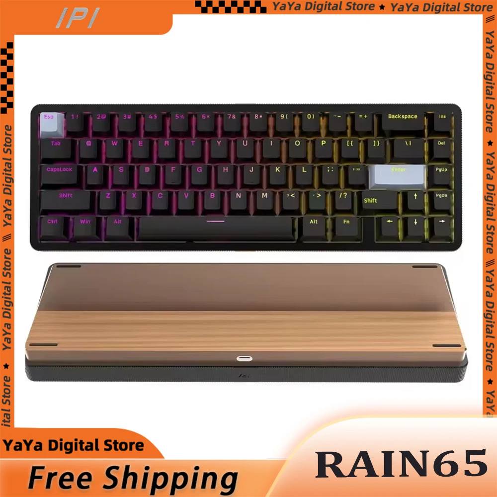 teclado mecanico ipi rain65 interruptor magnetico taxa de retorno 8k tri mode pc gamer presentes aluminio alloy gaming keyboard 01