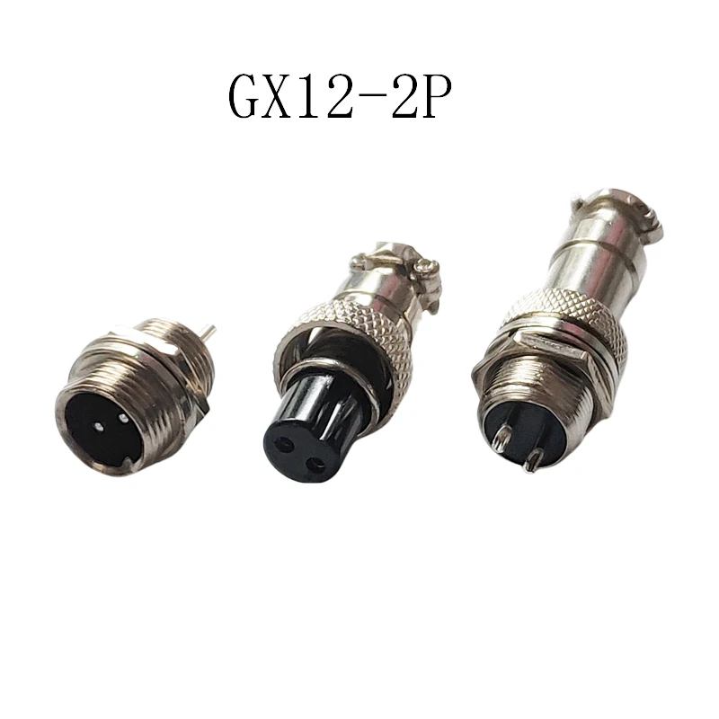 1 PC Aviation Socket GX12-2Pin Wire Connector Plug Circular Socket Can Be With Dustproof Cap