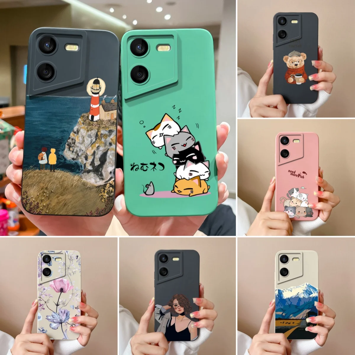 For Tecno Pova 5 Pro Phone Case Cute Cartoon Liquid Silicone Full Coverage Anti Drop Back Shell For Tecno Pova5 Pro Bumper Funda