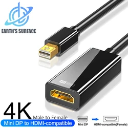 4k Mini DisplayPort to HDMI-compatible Adapter Cable for TV MacBook Laptop Projector Mini DP to HDMI-compatible Cable Converter