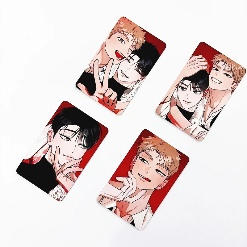4PCS Red Thread Quest BL Manhwa LOMO Photocards Set Korean Manga Character Photo Cards for Fans Collection And Gift