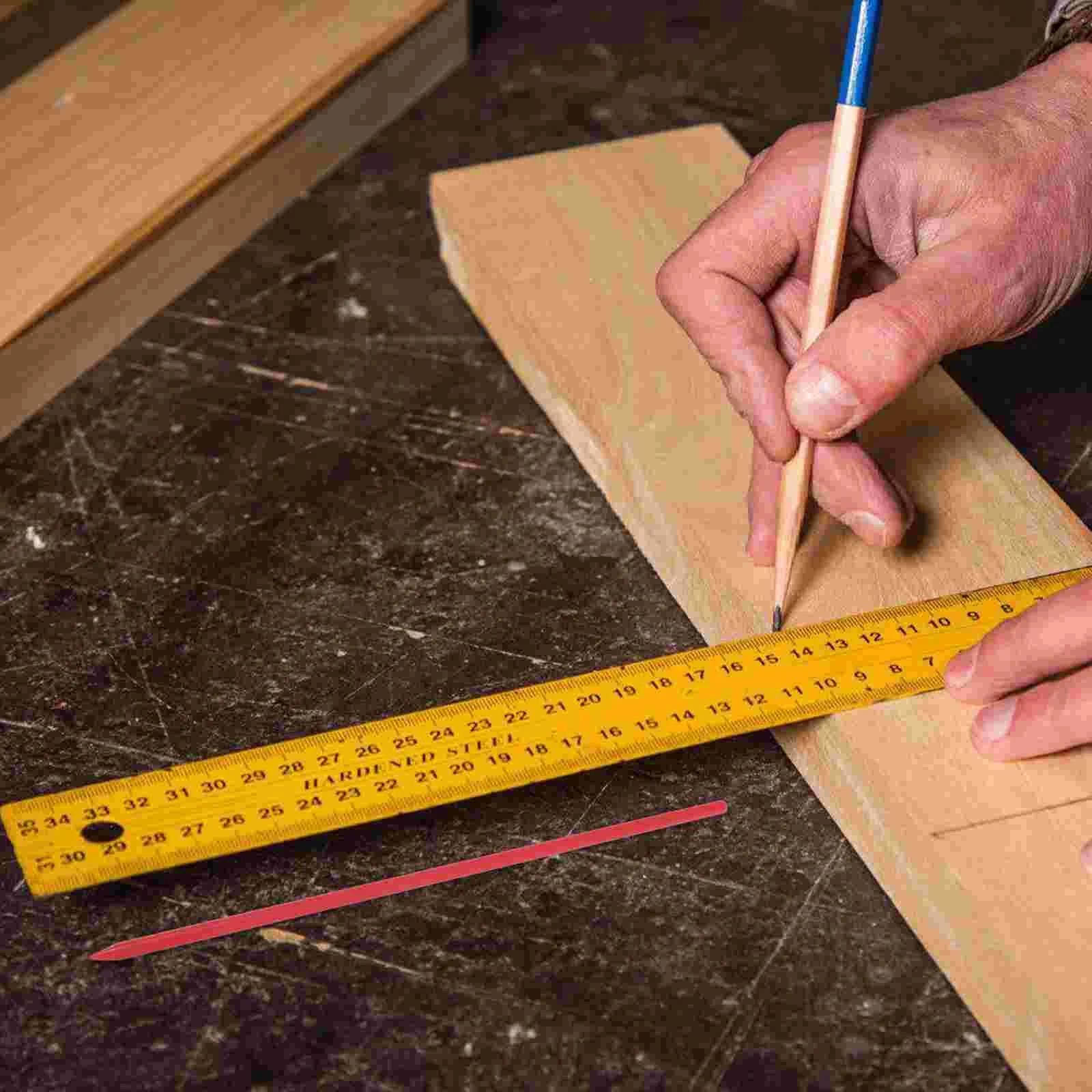 48pcs Deep Hole Construction ดินสอเติม 2 มม.สีแดง Carpenter ดินสอ Cores สําหรับงานไม้ร่างและ Crafting สําหรับเครื่องหมายบน