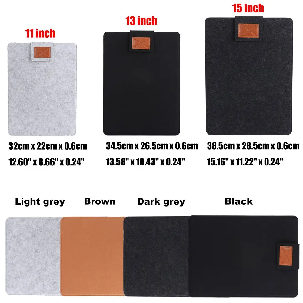 Funda portátil de moda de 11 pulgadas/13 pulgadas/15 pulgadas, funda para ordenador portátil, bolsa de fieltro de lana para Ultrabook, tableta, PC y portátil