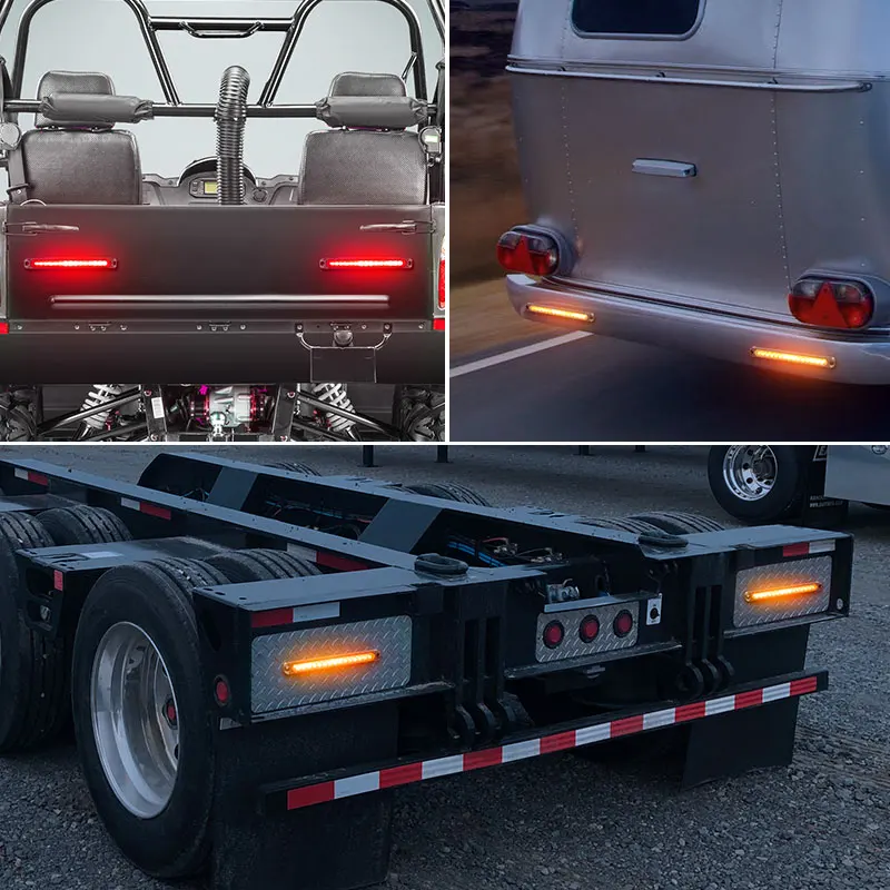 30Led الفرامل الذيل ضوء بدوره مصباح إشارة DRL الأحمر الأصفر تتدفق وقف فلاش مصباح لسيارة دراجة نارية شاحنة مقطورة ATV SUV 12 فولت 24 فولت