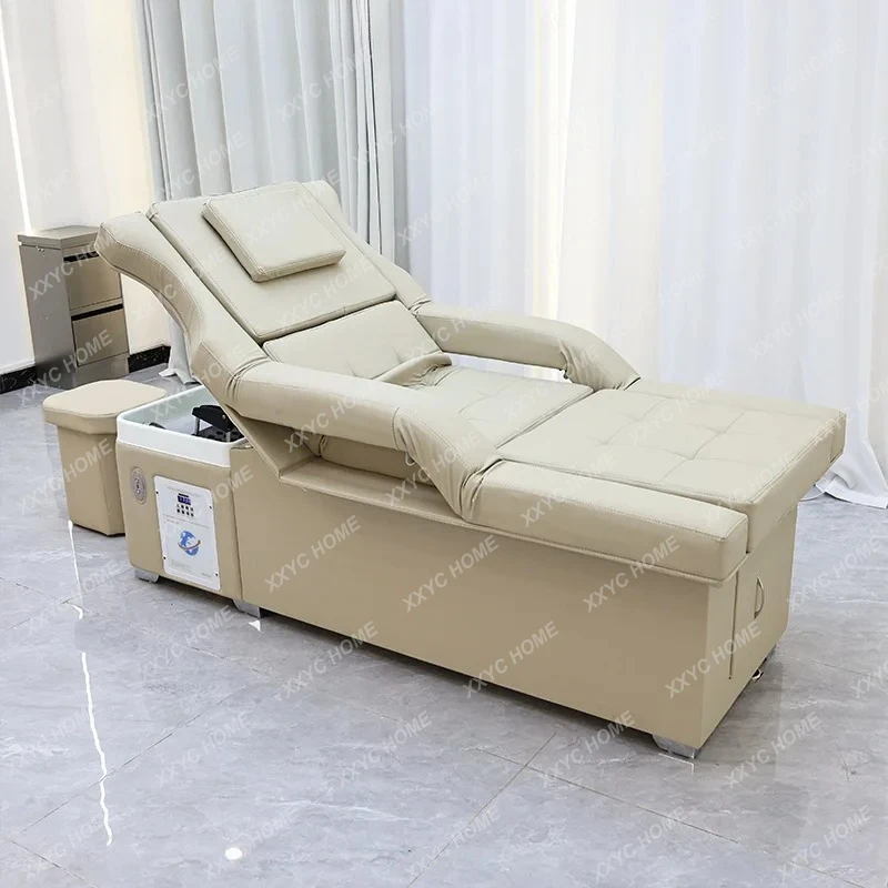 

Электрическая массажная кровать для парикмахерских с регулировкой высоты, постоянной температурой воды, циркуляцией воды, терапией головы и ног, интегрированная массажная кровать для салонов красоты