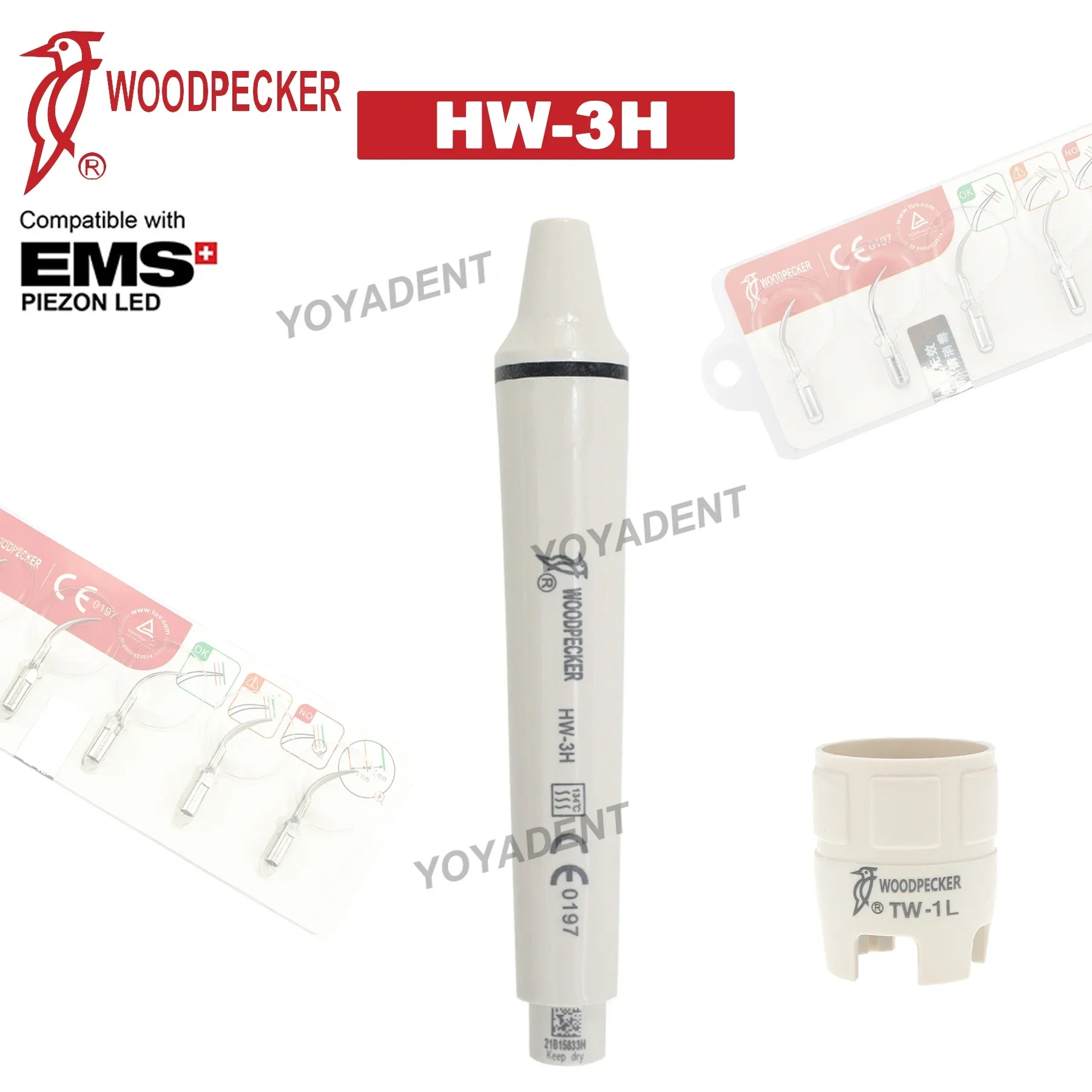 Woodpecker Dental Ultrasonic Scaler Handpiece HW-3H Scaling Tips G-Series Fit MES UDS Dental Tools Dentistry Teeth Whitening