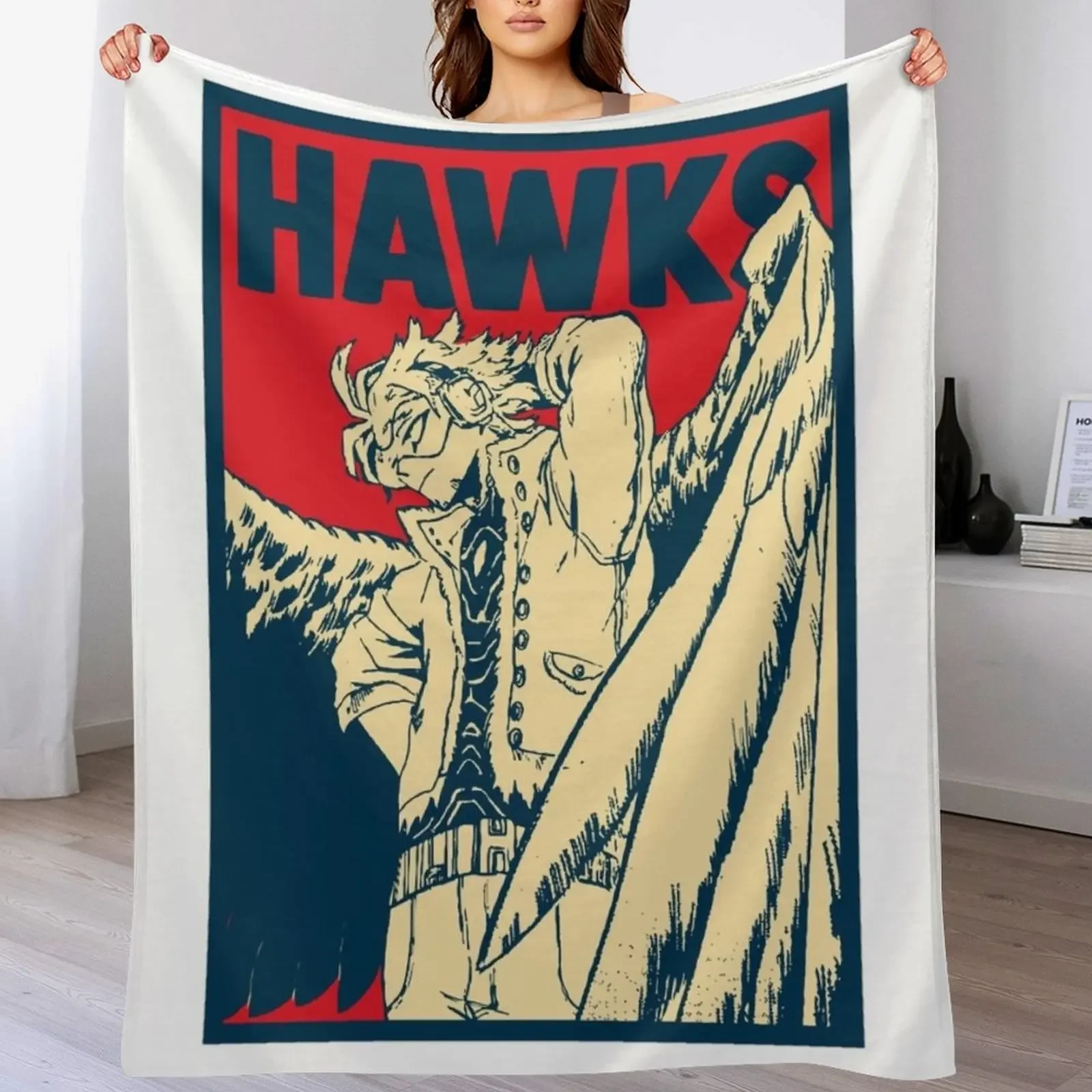 

Wing Hero: Hawks Throw Blanket Vintage Tourist Nap Warm Blankets
