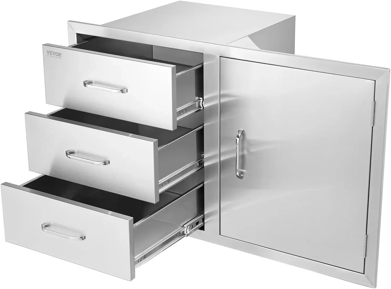 BBQ Island Drawers 38 1W x 22 6H x 20 8D Outdoor Kitchen Door Drawer Combo Cabinets BBQ Access Door Triple Drawers Combo