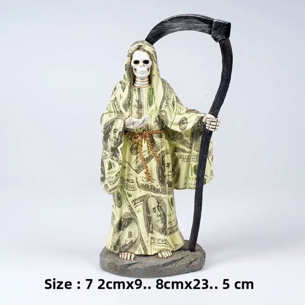 

Resin Reaper Statue Garden Outdoor Decorative Figure for Patio Yard Lawn Home Decoration Spooky Halloween Display Craft Ornament