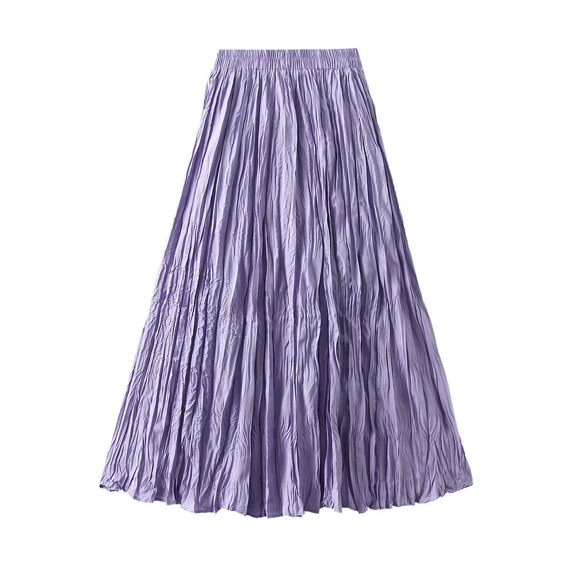 Light Luxury Irregular Slimming Pleated A-line Skirt for Women High Waist Solid Color Loose Fashion Skirts Casual Spring New