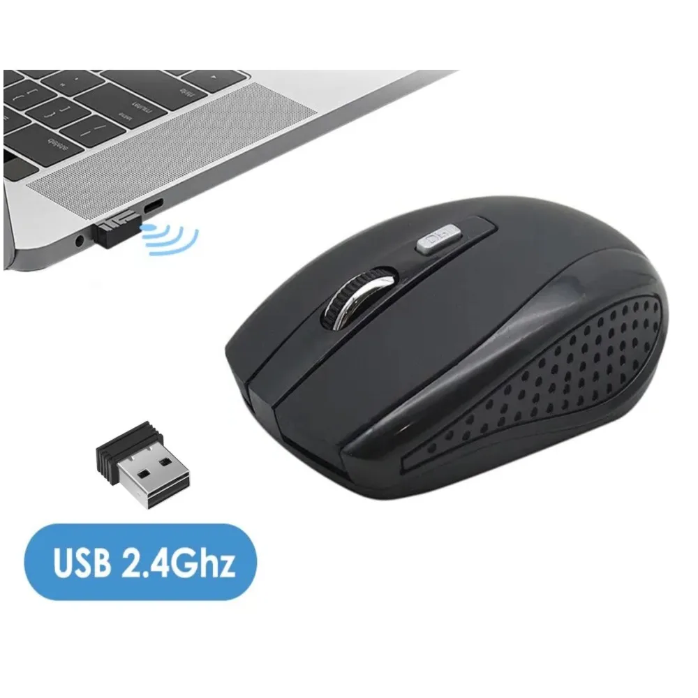 Mouse Sem Fio 2.4 USB com Bolsa de Armazenamento em Fleece 7500 Mouse Óptico para Escritório e Jogos Acessórios para Notebooks e Tablets