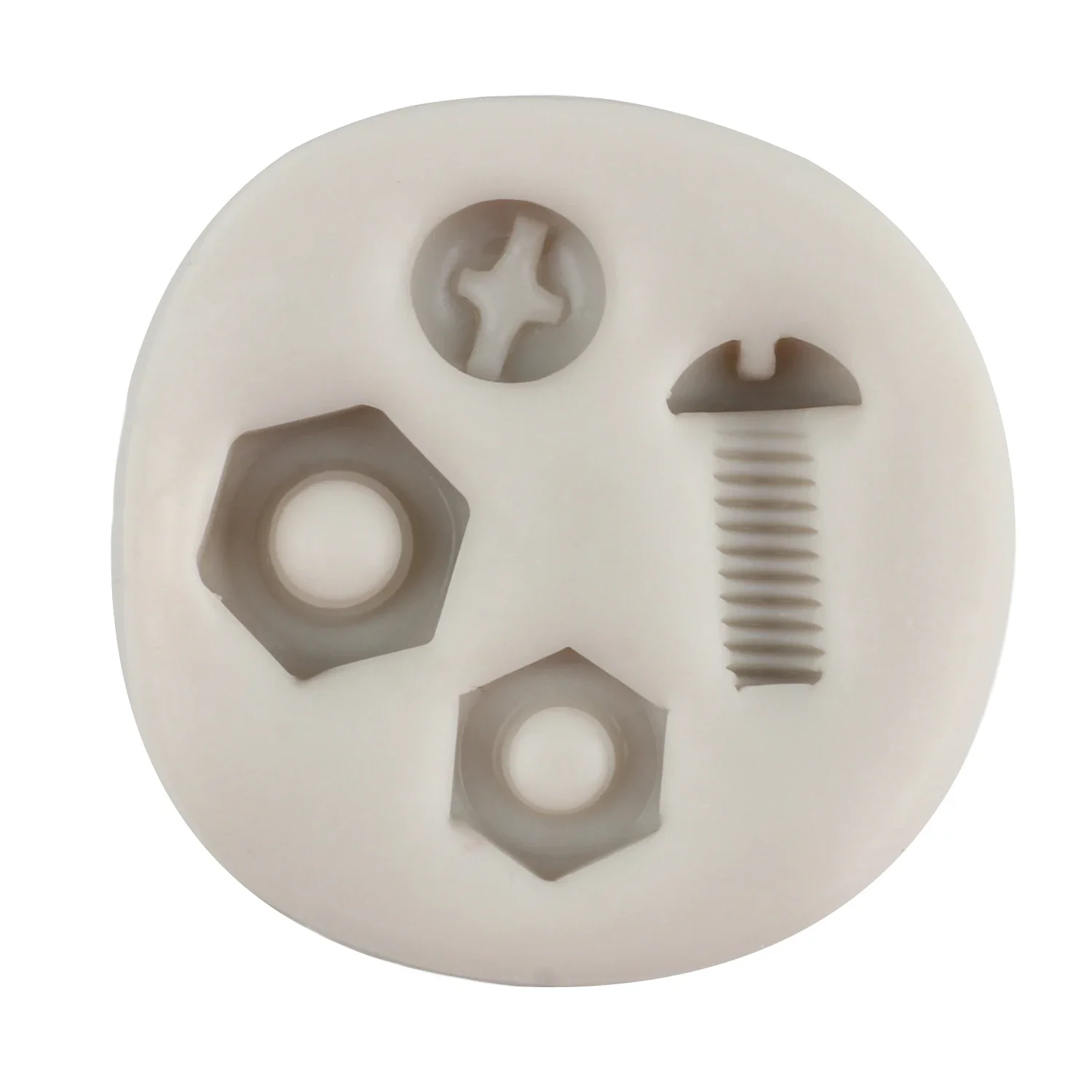 Industrial Hardware Screw Nut Silicone Molds Cupcake Topper Fondant Cake Decorating Tools Candy Clay Chocolate Gumpaste Moulds