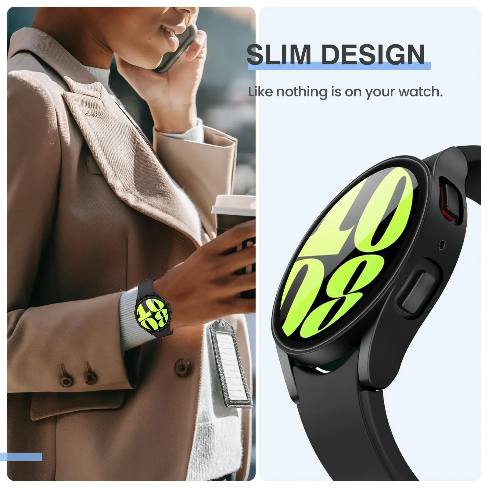 Custodia + vetro per Samsung Galaxy Watch 6 5 4 44mm 40mm 44 40 MM Accessori all-PC attorno copertura paraurti anticaduta + protezione schermo