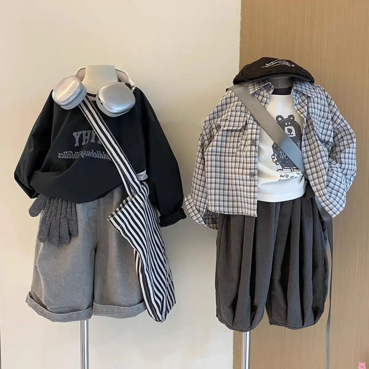 

children's Clothing Set Boys Autumn Outfit Fashionable New Style Children's Plaid Thin Jacket+Casual Pants 2PCS