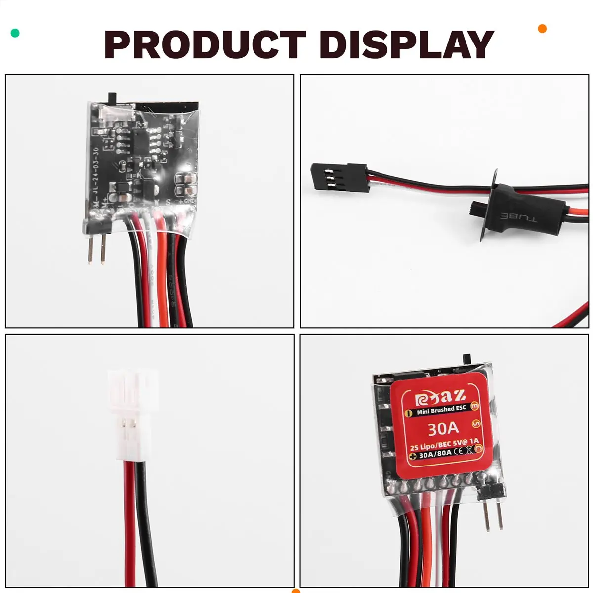 

Микро-регулятор скорости BABQ 30A для коллекторных двигателей, 2S 4-8В, для DIY миниатюрных радиоуправляемых моделей автомобилей, лодок, танков масштабов 1/16, 1/18, 1/24, с разъемом PH2.0