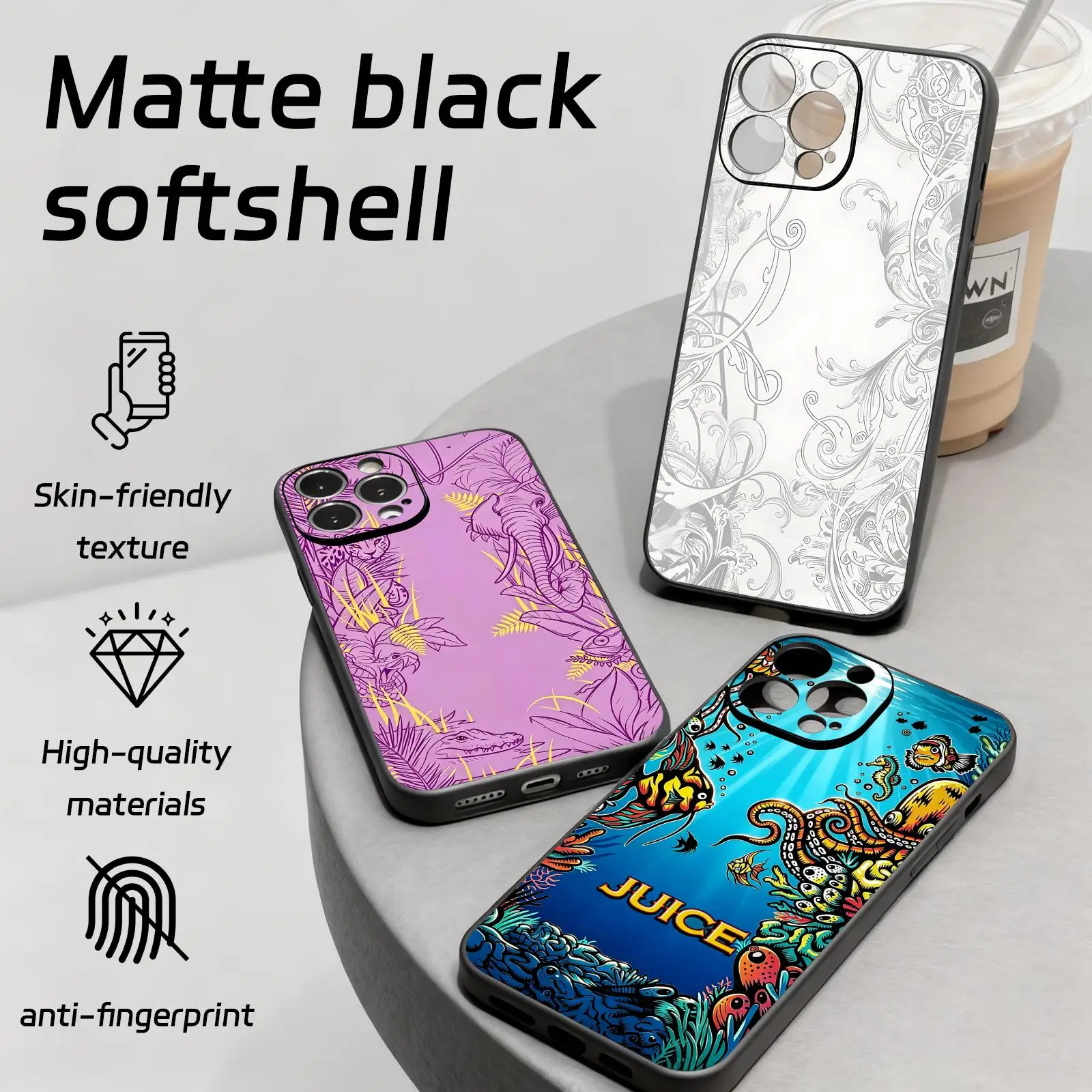 Image of M-MonsterES Modisches Design für iPhone 17 16 16e 15 14 13 12Plus Mini Pro Max Energy Drink Weiche Schwarze Stoßfeste Hülle