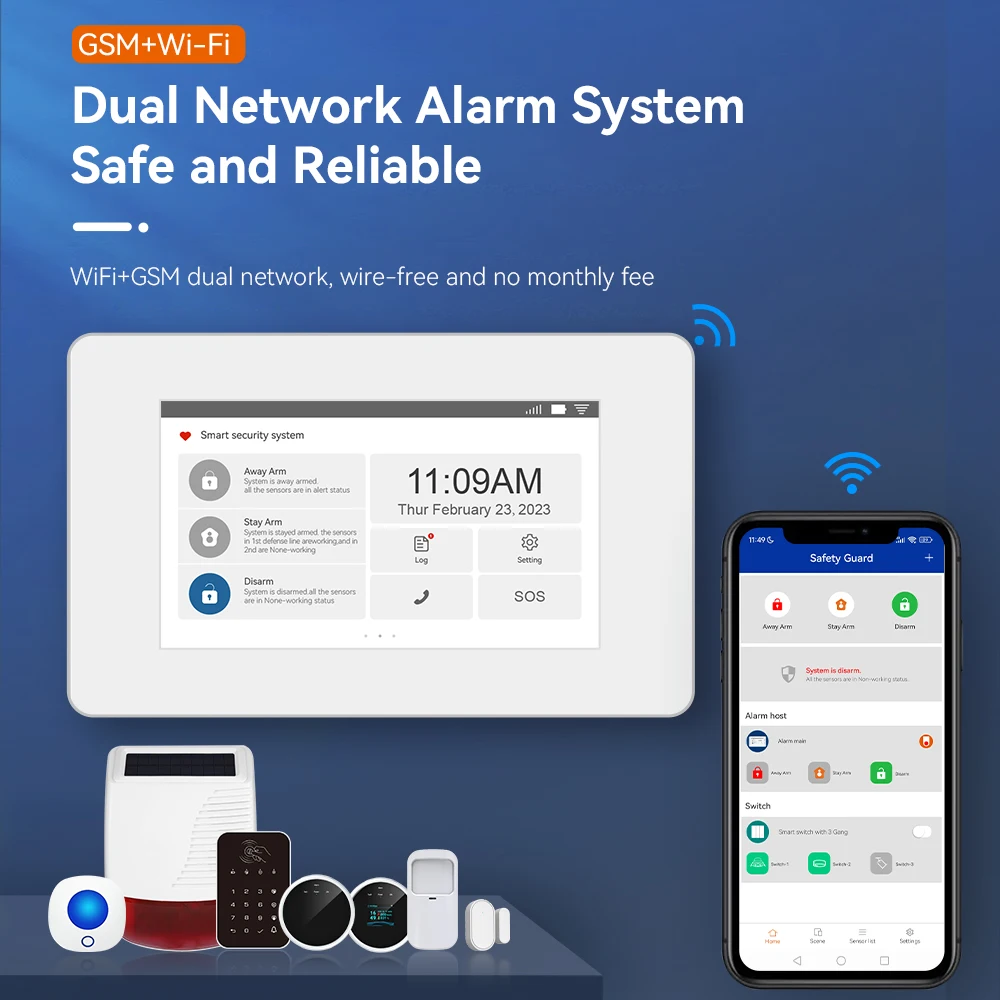 Sistema de alarme anti-roubo GSM sem fio com função do software do centro de monitoramento CMS