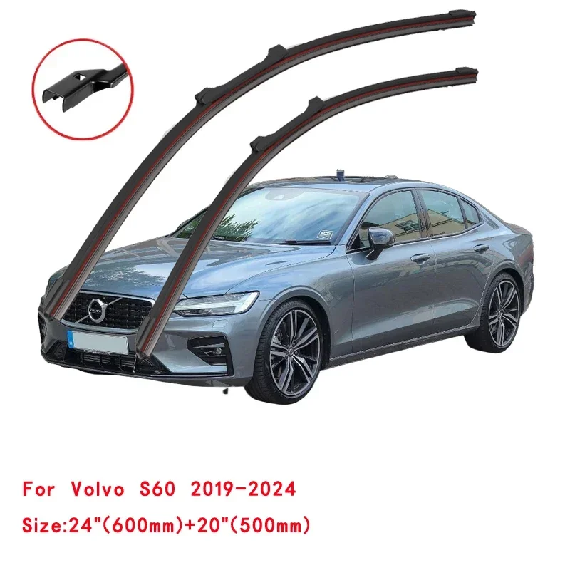 For Volvo S60 2000-2024 Car Windshield Wiper Blade Front Windscreen Brushes Washer Accessories Window Cleaning Replacement Parts