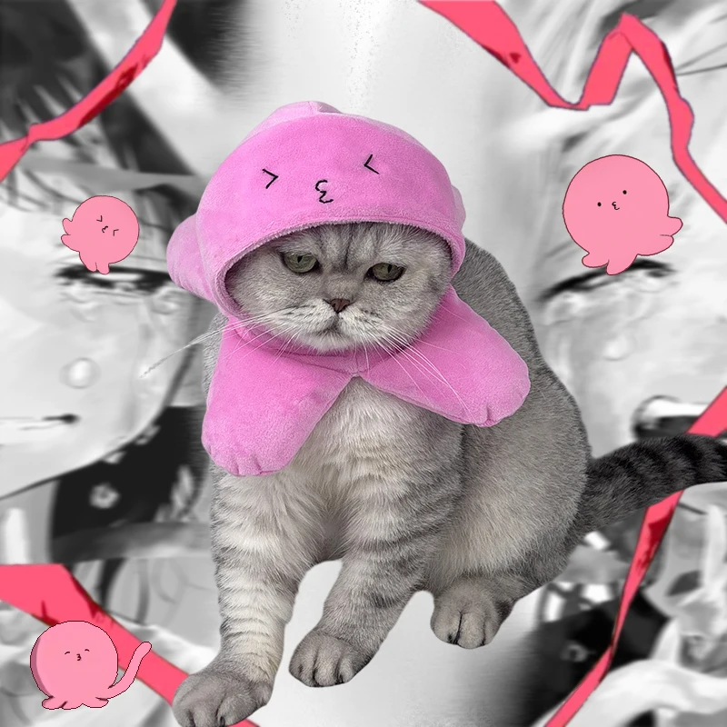 Gorro de pulpo para mascotas, gorro Reversible, diferentes diseños en cada lado, disfraz de cosplay para perros y gatos, Maryna Kokeshima Marinachan
