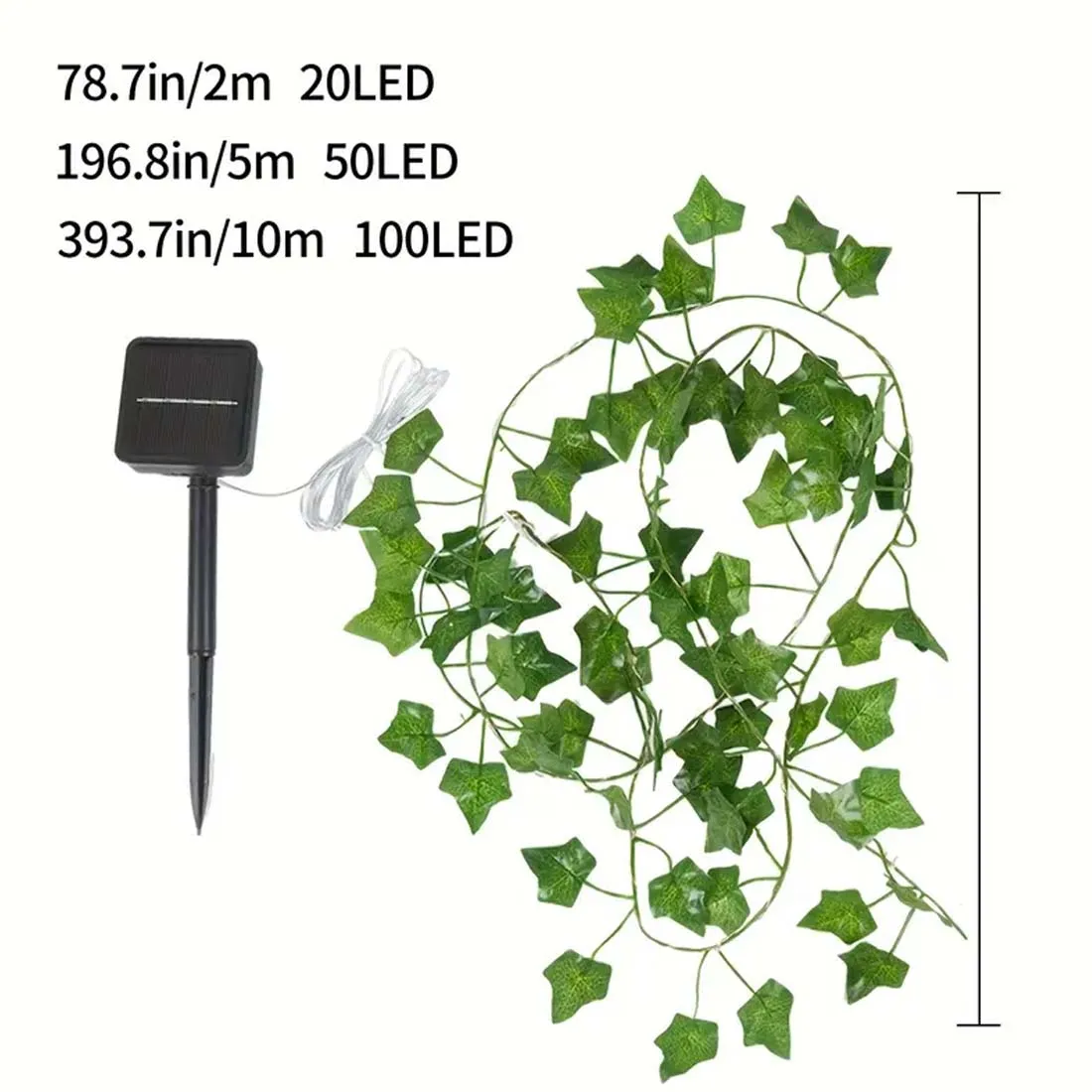 2/5/10M Ivy String Lights 20/50/100 LEDs Solar Fairy Lamp 8 Modes Hanging String Light for Garden Wedding Party Christmas Decor