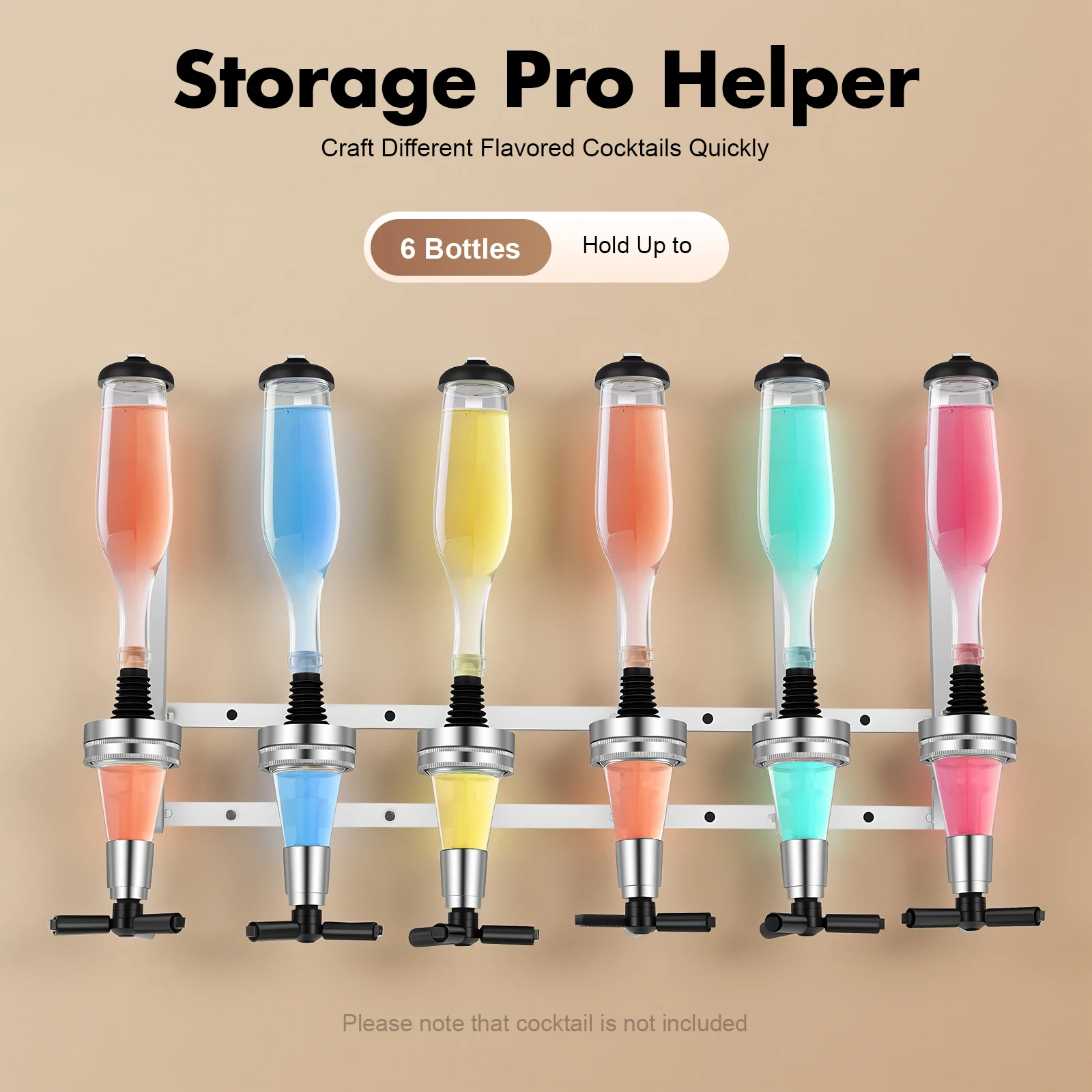 

Настенный диспенсер для спиртных напитков на 6-бутылках, установленный для хранения вина, отдельное розлив для винного погреба, бара, ресторана