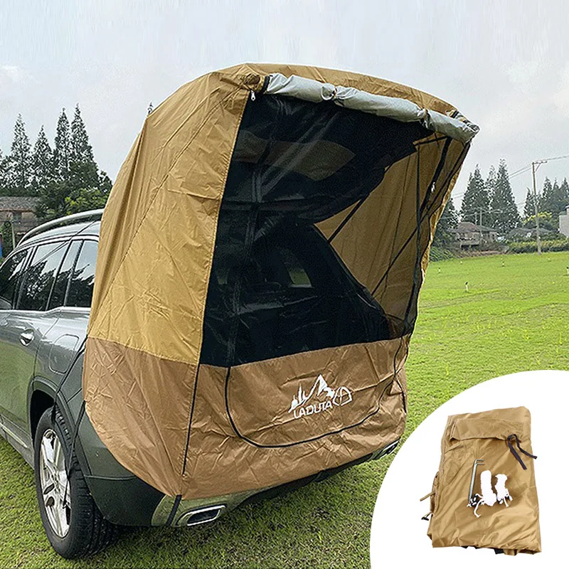 Portable Awning Car Tent Rooftop Camping Canopy Sunshade Outdoor Rainproof Hatchback Tent Car Tailgate