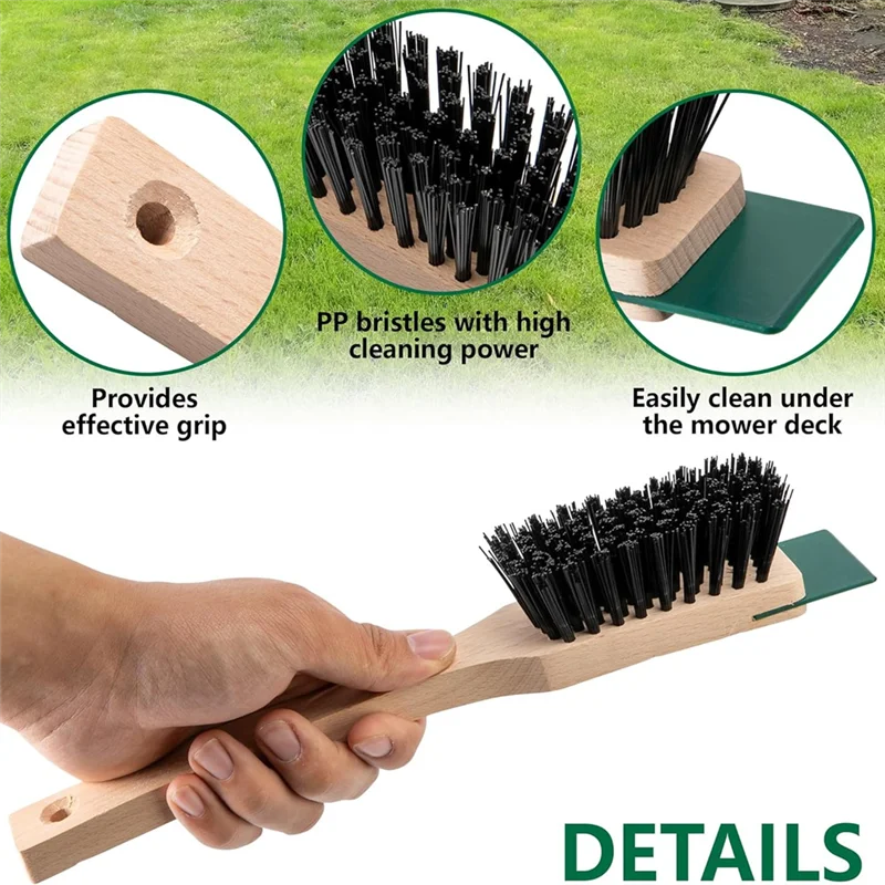 

AT19-Scraper Brush Scrub Brush 2 Piece Set For Lawn Mower Deck Cleaning-For Outdoor Garden Use