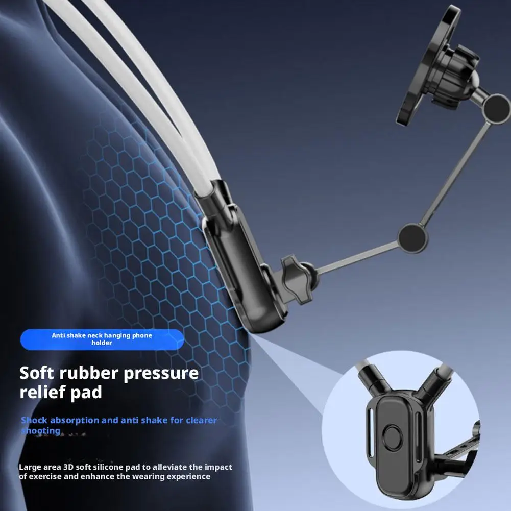 Suporte de telefone pendurado no pescoço portátil mãos-livres flexível ou suporte para primeira pessoa versão de tiro magnético clipe telefone perspectiva x0k0