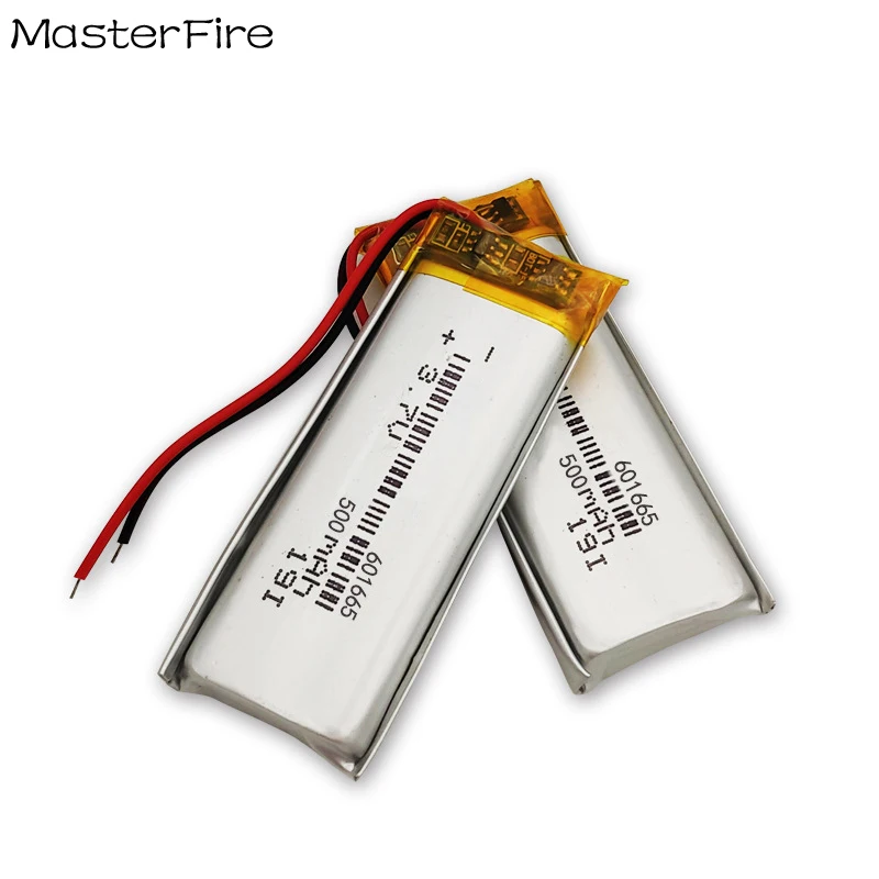 3.7 فولت 500 مللي أمبير بطارية ليثيوم بوليمر قابلة للشحن 601665 لقلم مسجل صوتي لعبة إلكترونية بطاريات إضاءة LED للهاتف المحمول