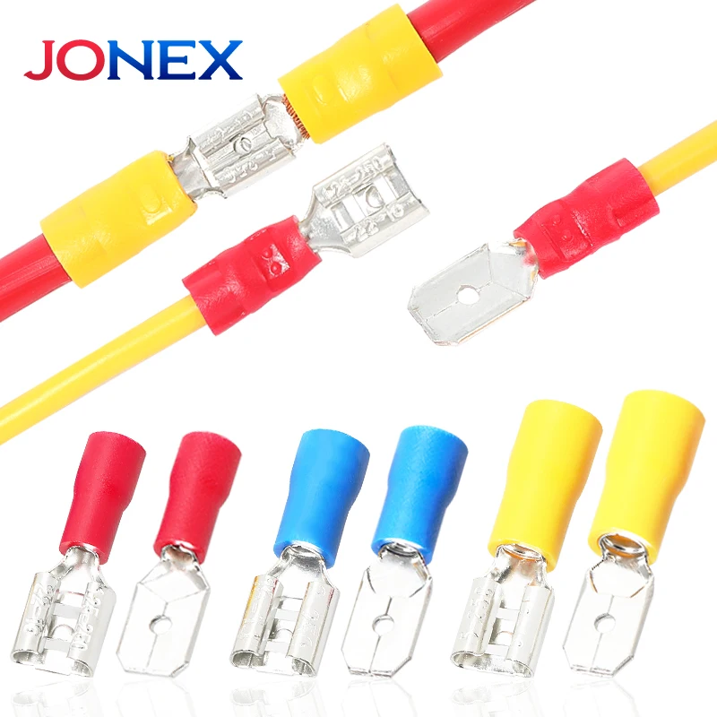 30 Set 6.3mm Spade Crimp Terminals Electrical Wire Connectors Insulated Male and Female For Quick Connection Cables Splice Plugs