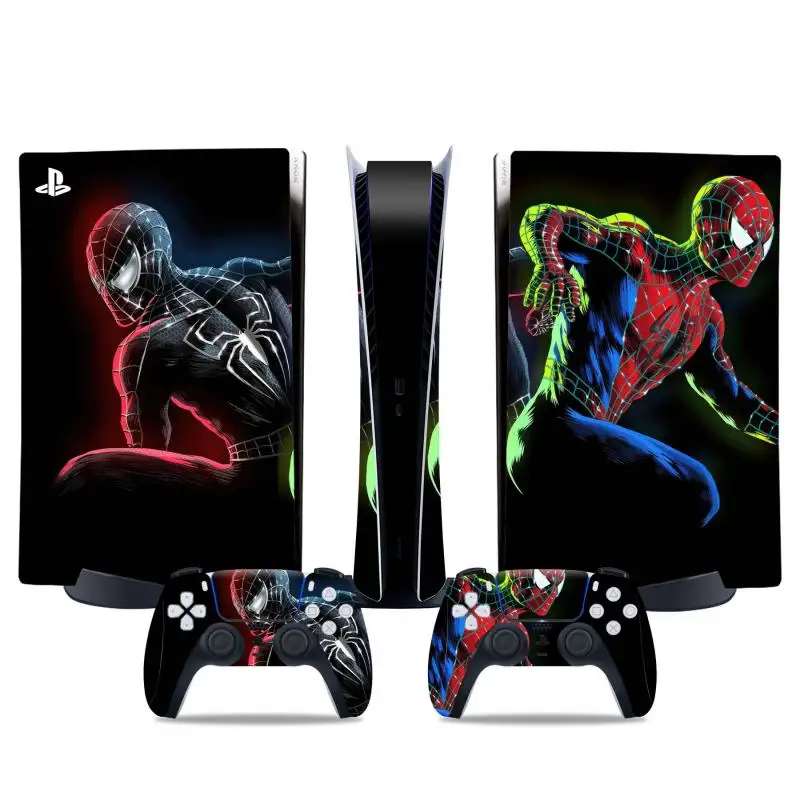 تخصيص مارفل سبايدر مان طباعة Ps5 سليم محرك الأقراص الضوئية الطبعة الملحقات ملصقات متعددة نمط خارقة فيلم هدية