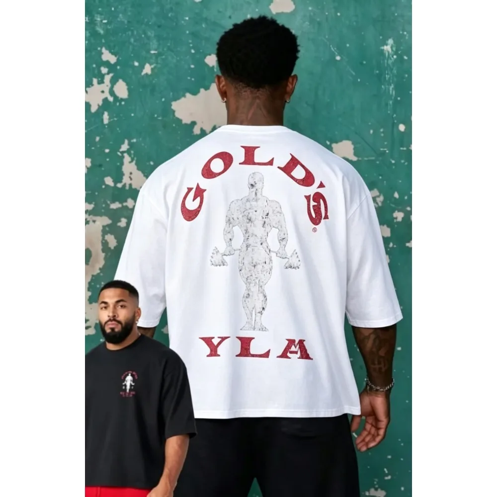2026 New Golds Gym Graphic T-shirt Men Printed Short Sleeve Tops Slim Fit Large Size Daily Workout Fitness Streetwear Tees